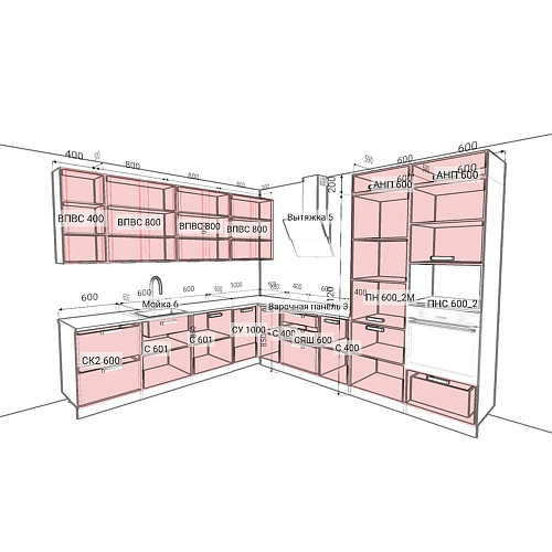 Кухонный гарнитур Ройс 3200х2800 Оливково-зеленый