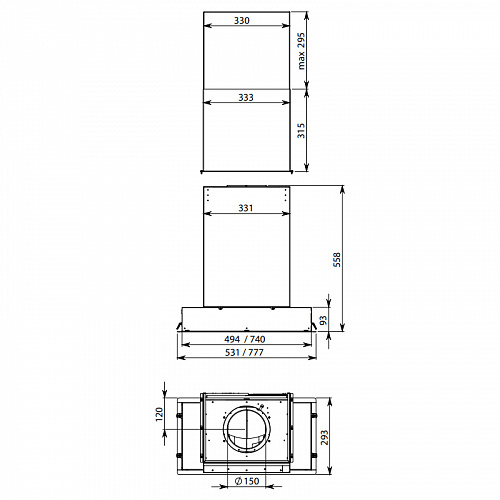 Встраиваемая вытяжка FALMEC CGIW50.E27P2#EUI490F