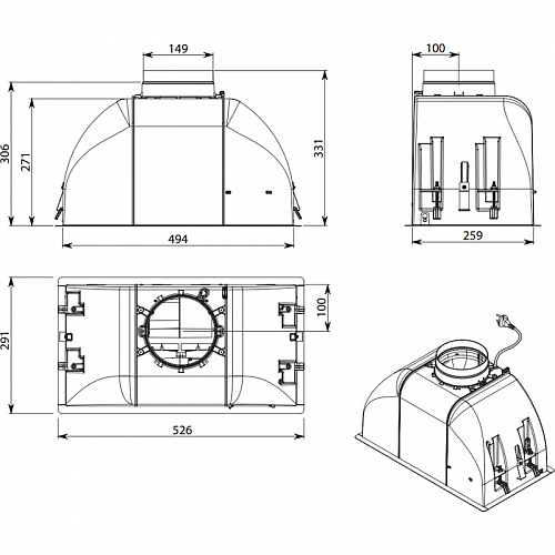 Встраиваемая вытяжка FALMEC CGIW50.E10P6#ZZZF491F