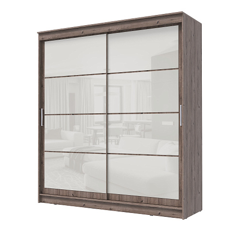 Шкаф-купе ГРАНД 1 2,0 Дуб горный/Лакобель белый