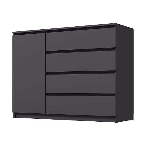 Комод ВЕГА Люкс 1Д-4Я Графит