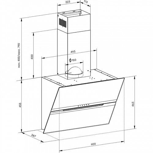 Наклонная вытяжка Kuppersberg F 963 B