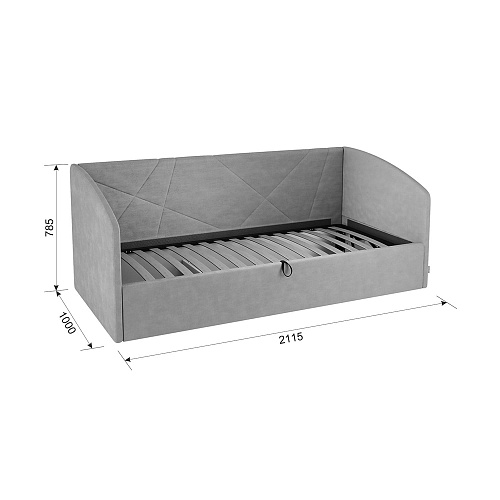 Кровать с подъемным механизмом Квест (Софа) 90х200 пудра (велюр)