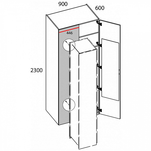 Шкаф MODERN 2DG/K90 Z Персидский жемчуг