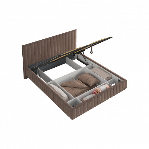 Кровать с подъемным механизмом Твикс 160х200 латте (велюр)