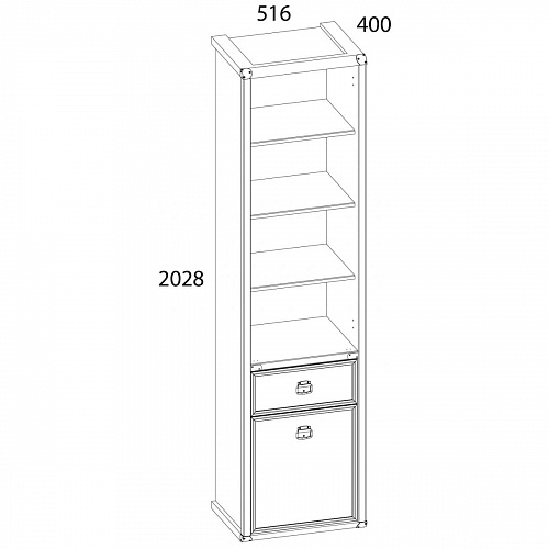 Шкаф открытый 1D1S MAGELLAN Сосна винтаж