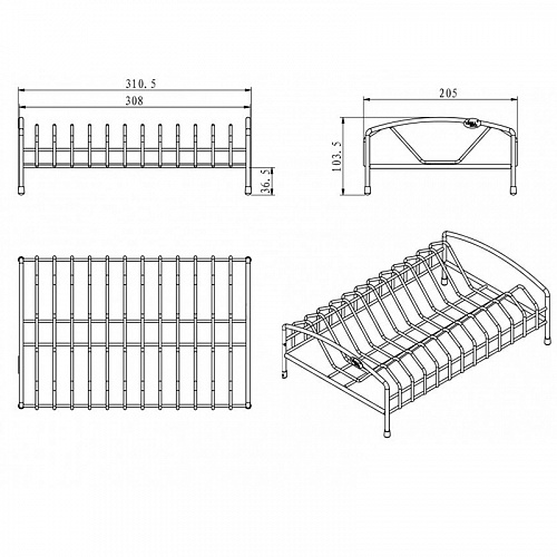 Подставка для тарелок, хром