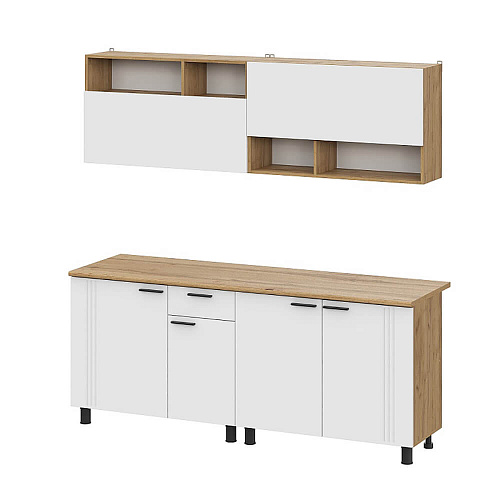 Кухня Монако 2,0 Дуб Золотой/Белый матовый/Дуб Вотан