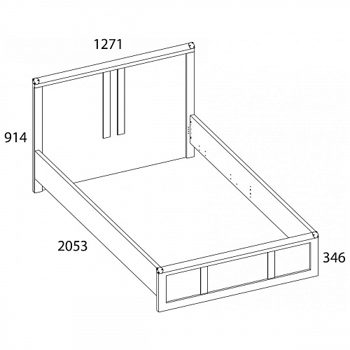Кровать односпальная 120 MAGELLAN Сосна винтаж