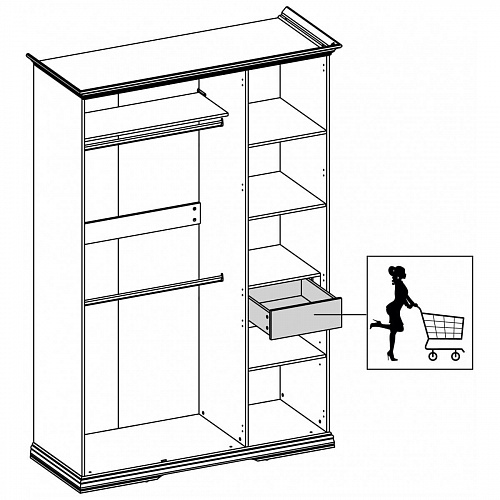 Шкаф SEVILLA 3DG/100 Белый