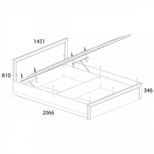Кровать с подъемным механизмом OLIVIA 140 Вудлайн крем/дуб анкона