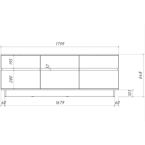 Тумба НК DIEGO ТВ-180 Каштан