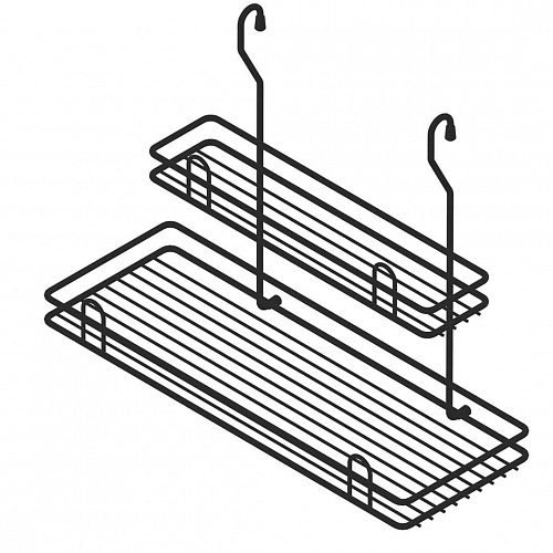 Полка двойная, черный матовый