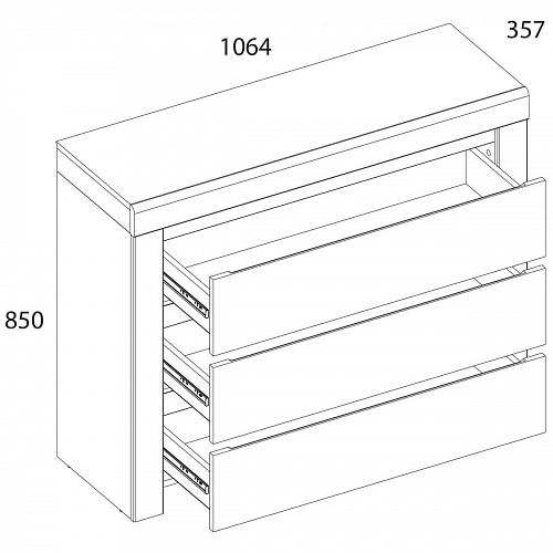 Комод TAURUS 3S Белый/Дуб вотан