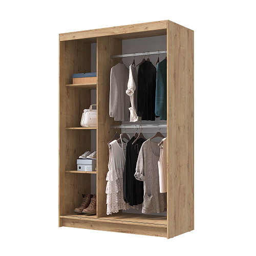 Шкаф-купе БРУНО 1 Дуб Вотан/Белый гладкий