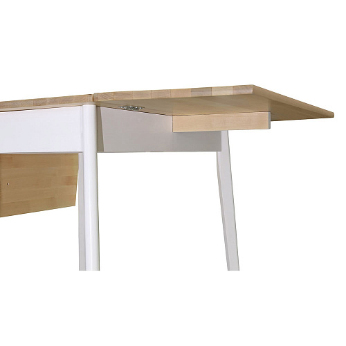 Стол обеденный бабочка ИДЕЯ массив Бесцветный (Лак)/СНЕГ