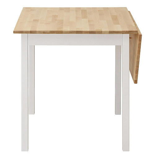 Стол раскладной малый ИДЕЯ массив Бесцветный (Лак)/СНЕГ