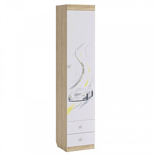 Шкаф однодверный Форсаж дуб сонома/белый