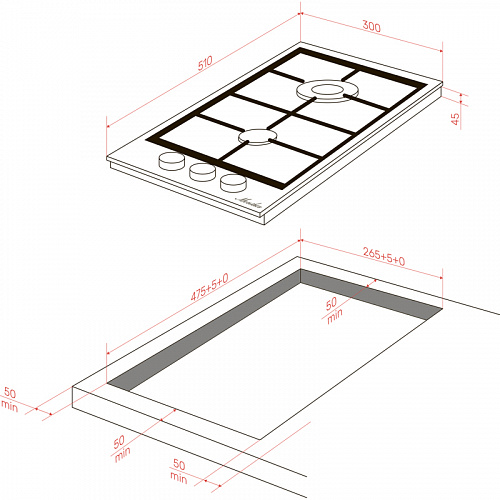 Варочная поверхность MONSHER MGG 33 Blanc