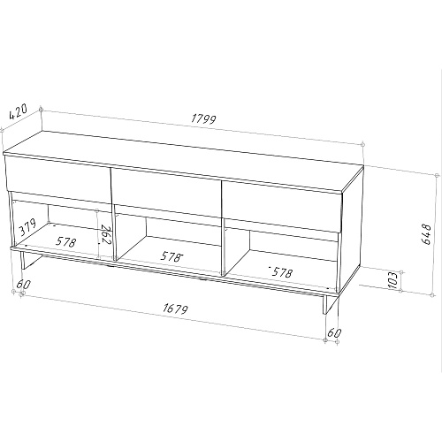 Тумба НК DIEGO ТВ-180 Каштан