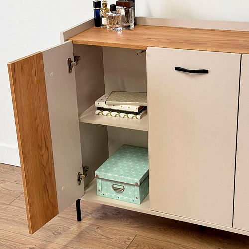 Комод Доминика кашемир/дуб крафт золотой