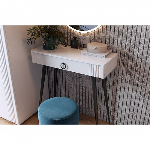 Туалетный столик Ева 2 белое дерево/белый матовый