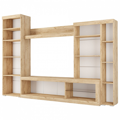 Гостиная Бастон Дуб вотан/Белый гладкий