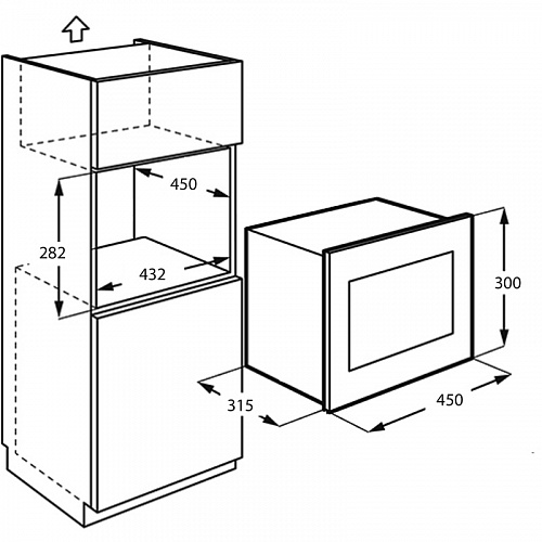 Встраиваемая микроволновая печь MONSHER MMH 1015 Noir