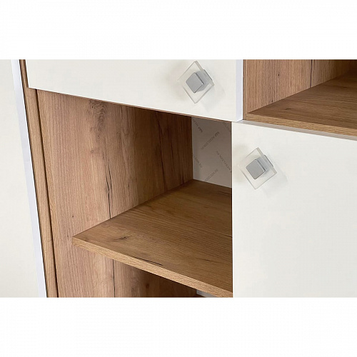 Стеллаж Форсаж дуб крафт золотой/белый