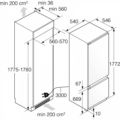 Встраиваемый холодильник ASKO RBC276SND1