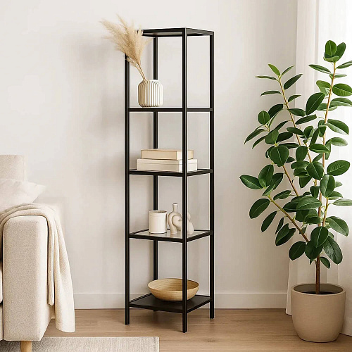 Стеллаж Нора 460 со стеклянными полками