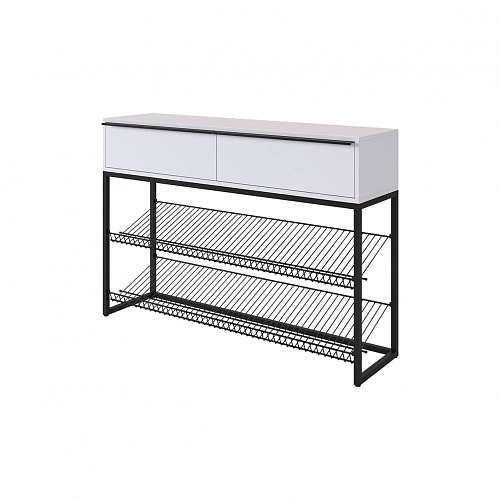 Обувница Крафт 2 черный муар/белый