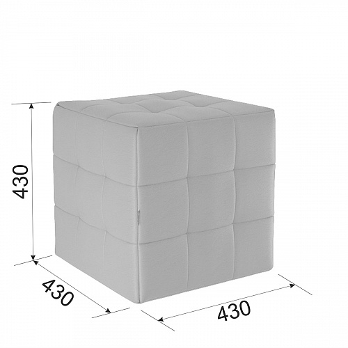 Пуф Рубик 2 графит (велюр)