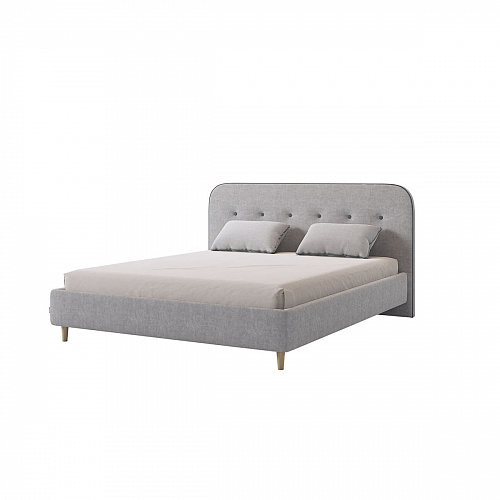 Кровать Лео 160х200 галька/графит (велюр)