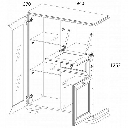 Тумба 1V2D1S TIFFANY Белый