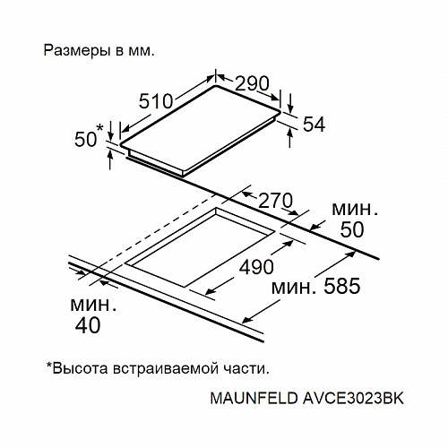 Встраиваемая варочная панель MAUNFELD AVCE3023BK