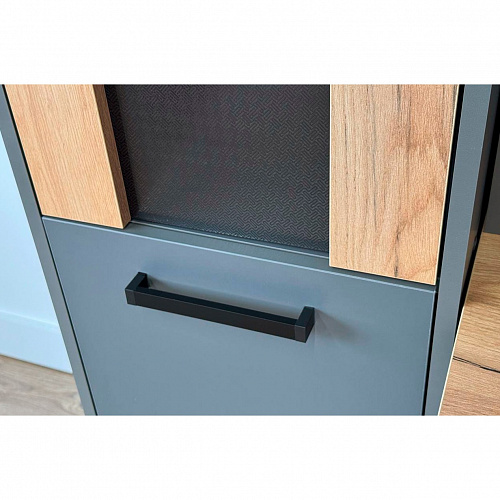 Стеллаж Лайт-2 графит/дуб крафт золотой