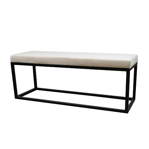 Банкетка Тайм черный муар/Катания Айвори