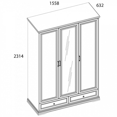 Шкаф VALENCIA 3DG2S Z Серый