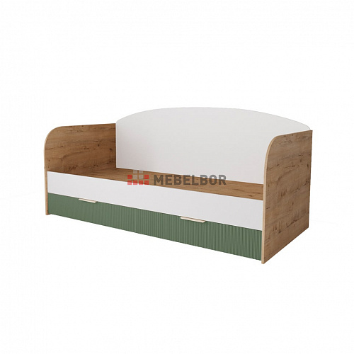 Кровать Лавис 2000 Дуб бунратти/Зеленый софт