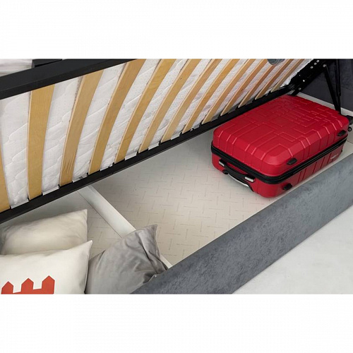 Кровать с подъемным механизмом Бест (Тахта) 90х200 графит (велюр)