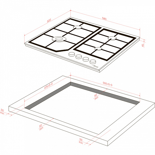 Варочная поверхность MONSHER MSG 63 Acier