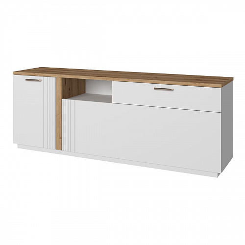 Тумба MATEO RTV 2D1SN Белый/Дуб наварра