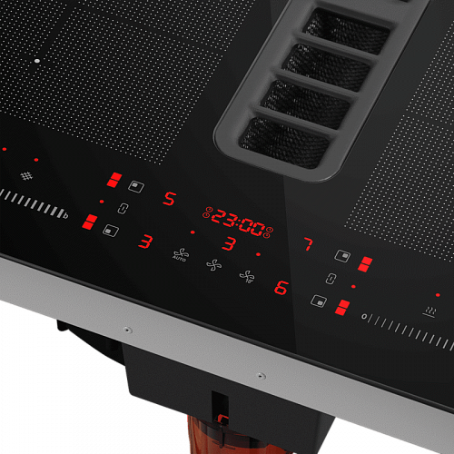 Встраиваемая индукционная панель с интегрированной вытяжкой MAUNFELD MIHC604SF2BK