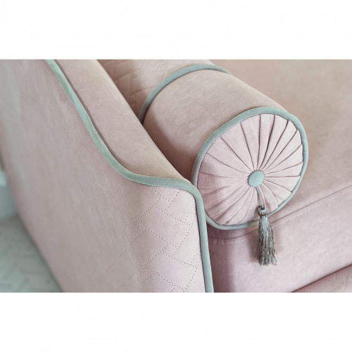 Кровать-софа Лея К1 90х200 нежно-розовый (велюр)/галька (велюр)