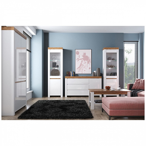 Комод 1D3S TAURUS Белый/Дуб вотан