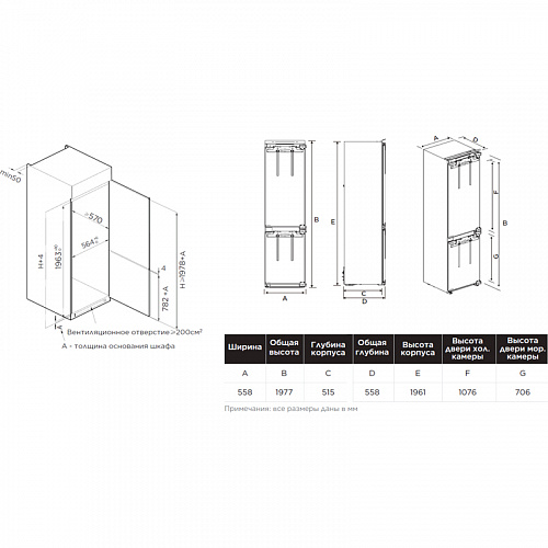 Встраиваемый холодильник Midea MDRE416FGE01M Встраиваемый холодильник Midea MDRE416FGE01M