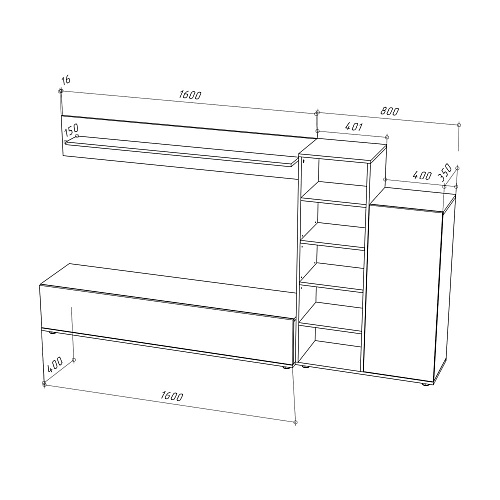 Гостиная НК AMAZON Кашемир/Каштан