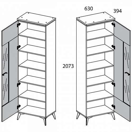 Шкаф с витриной VINATI 1V ПЕРСИДСКИЙ ЖЕМЧУГ/АМАРОК