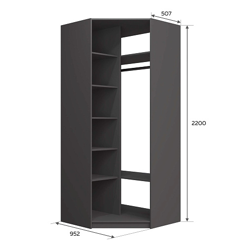 Шкаф угловой Локер Серый Диамант